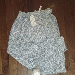 Adrienne Vittadini Light Blue and White Silk Pants